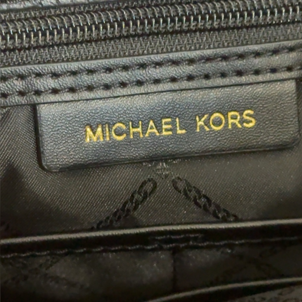 MICHAEL KORS Handbag Lenox Large Leather Black Tote NEW AUTHENTIC -MINOR DEFECT - Picture 5 of 11